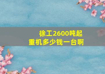 徐工2600吨起重机多少钱一台啊