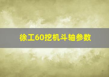 徐工60挖机斗轴参数