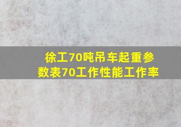 徐工70吨吊车起重参数表70工作性能工作率