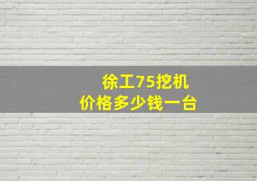 徐工75挖机价格多少钱一台