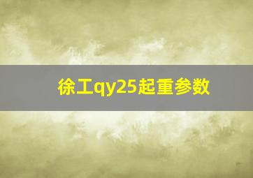 徐工qy25起重参数