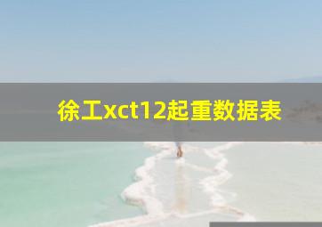 徐工xct12起重数据表