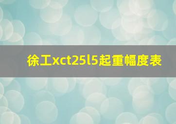 徐工xct25l5起重幅度表