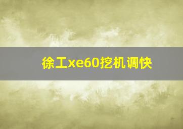 徐工xe60挖机调快