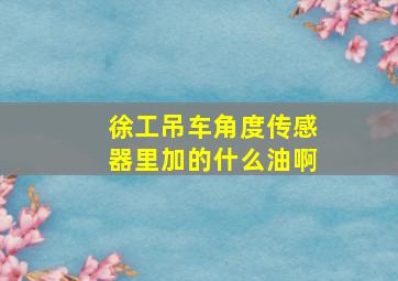 徐工吊车角度传感器里加的什么油啊