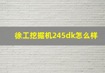 徐工挖掘机245dk怎么样