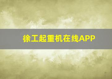 徐工起重机在线APP