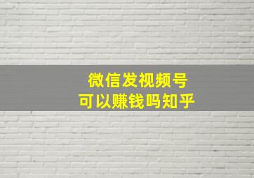 微信发视频号可以赚钱吗知乎