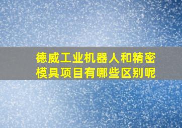 德威工业机器人和精密模具项目有哪些区别呢