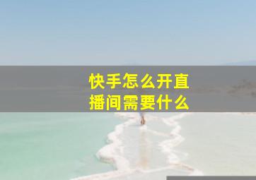 快手怎么开直播间需要什么