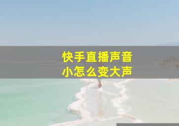 快手直播声音小怎么变大声