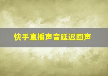 快手直播声音延迟回声