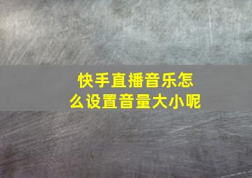 快手直播音乐怎么设置音量大小呢