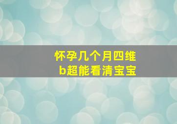 怀孕几个月四维b超能看清宝宝