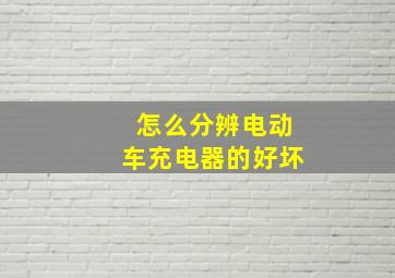 怎么分辨电动车充电器的好坏