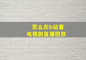 怎么在b站看电视剧直播回放