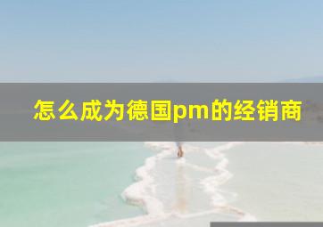 怎么成为德国pm的经销商