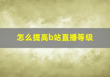 怎么提高b站直播等级