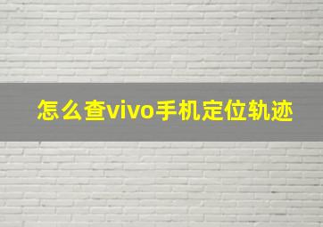 怎么查vivo手机定位轨迹