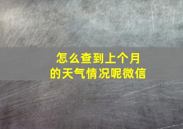 怎么查到上个月的天气情况呢微信