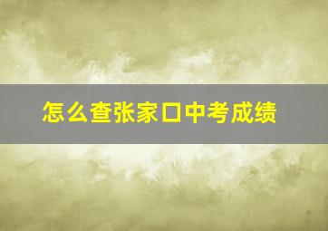 怎么查张家口中考成绩