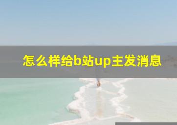 怎么样给b站up主发消息