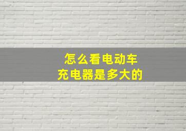 怎么看电动车充电器是多大的