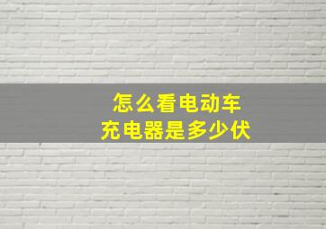 怎么看电动车充电器是多少伏