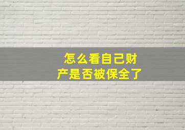 怎么看自己财产是否被保全了