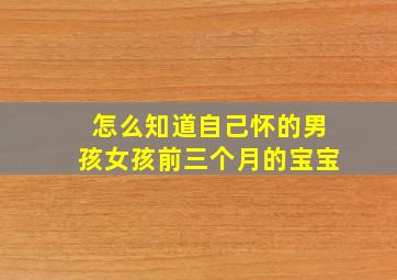 怎么知道自己怀的男孩女孩前三个月的宝宝