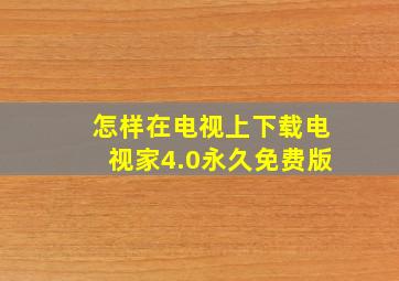 怎样在电视上下载电视家4.0永久免费版