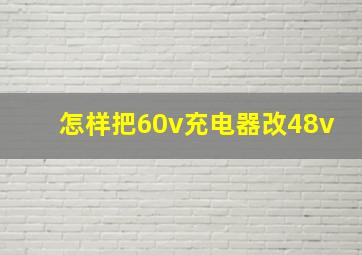 怎样把60v充电器改48v