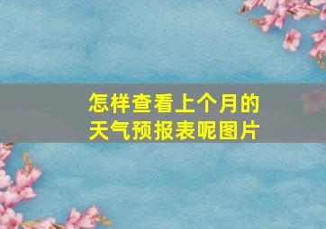 怎样查看上个月的天气预报表呢图片