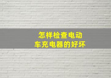 怎样检查电动车充电器的好坏