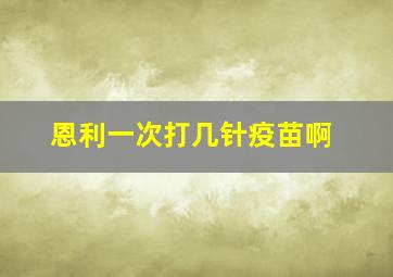 恩利一次打几针疫苗啊