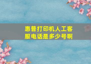 惠普打印机人工客服电话是多少号啊