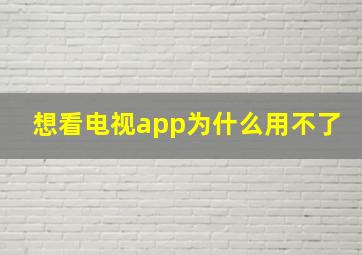 想看电视app为什么用不了