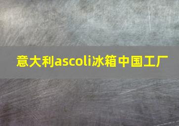 意大利ascoli冰箱中国工厂