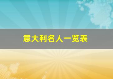 意大利名人一览表