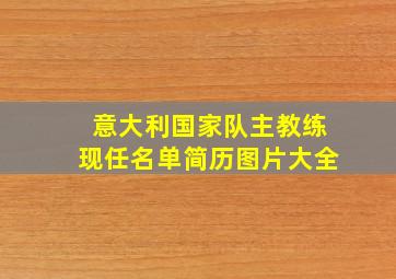 意大利国家队主教练现任名单简历图片大全