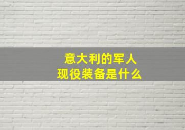 意大利的军人现役装备是什么