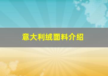 意大利绒面料介绍