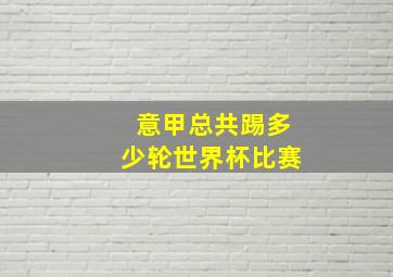 意甲总共踢多少轮世界杯比赛