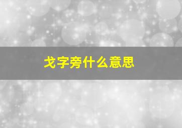 戈字旁什么意思