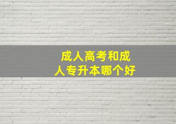 成人高考和成人专升本哪个好