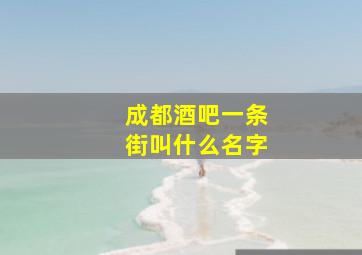 成都酒吧一条街叫什么名字