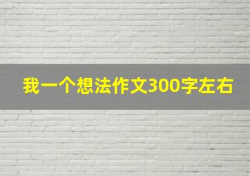 我一个想法作文300字左右