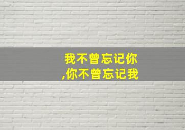 我不曾忘记你,你不曾忘记我