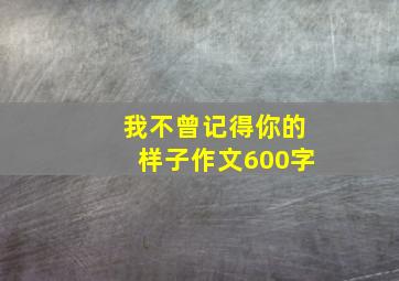 我不曾记得你的样子作文600字