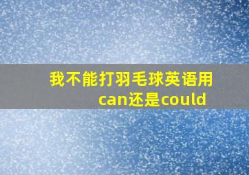 我不能打羽毛球英语用can还是could